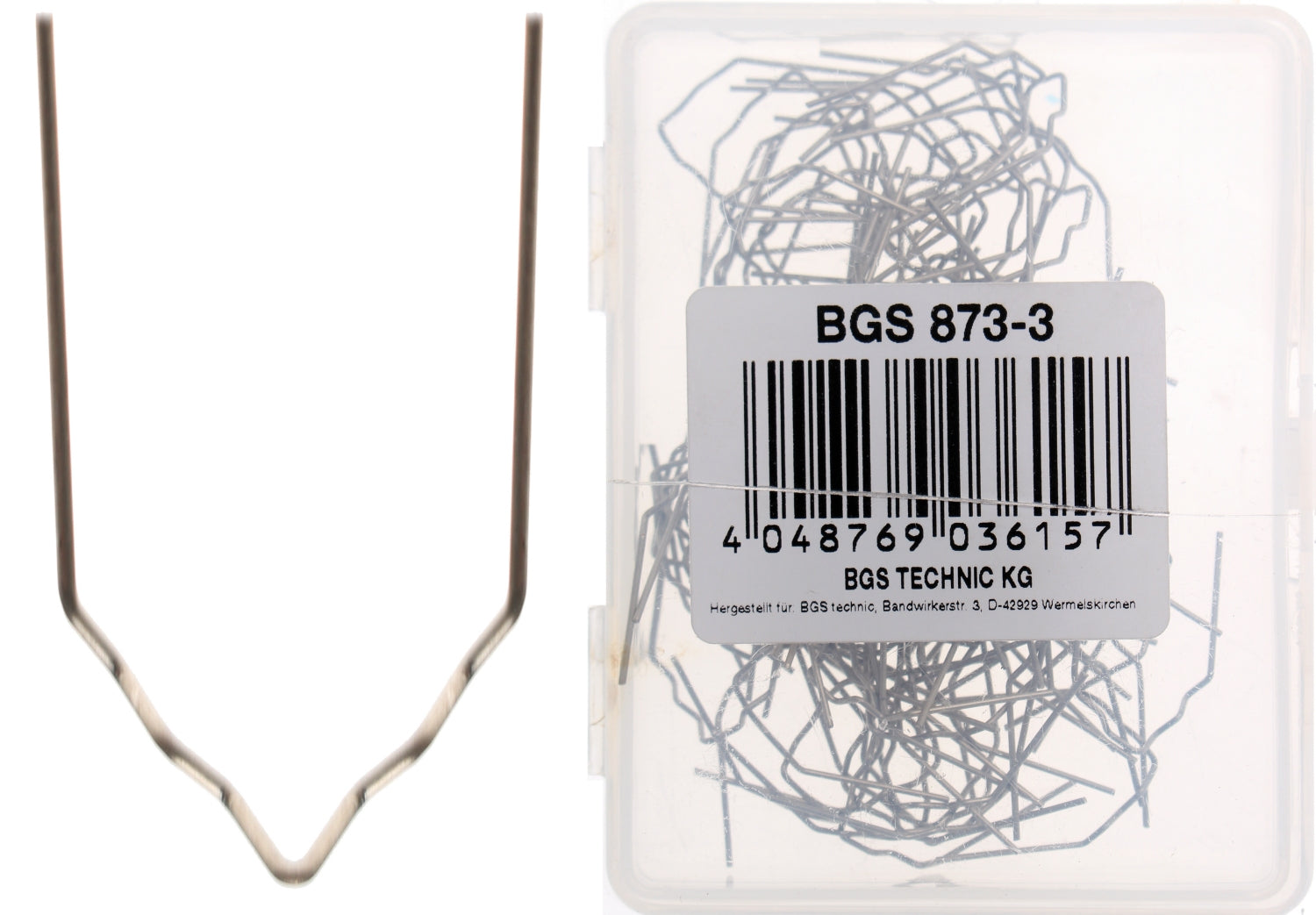 BGS 873-3 Reparatur Klammern V-Form Ø0,6mm 100 Stück für Kunststoffreparatur