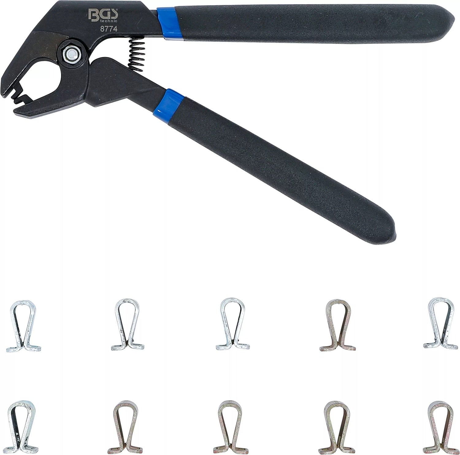 BGS 8774 Satz Fixierklammern mit Klammernzange 11 teilig