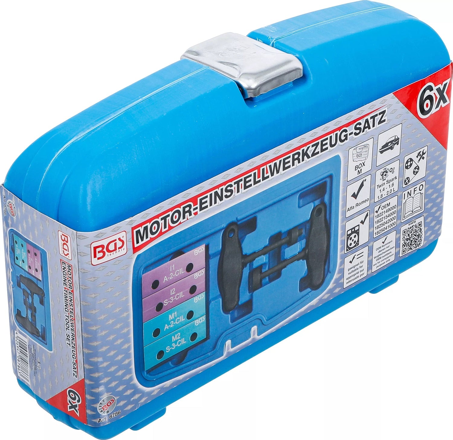 BGS 8786 Satz Einstellwerkzeug für Motor Alfa Romeo 1.4L, 1.6L, 1.8L, 2.0L Twin-Spark