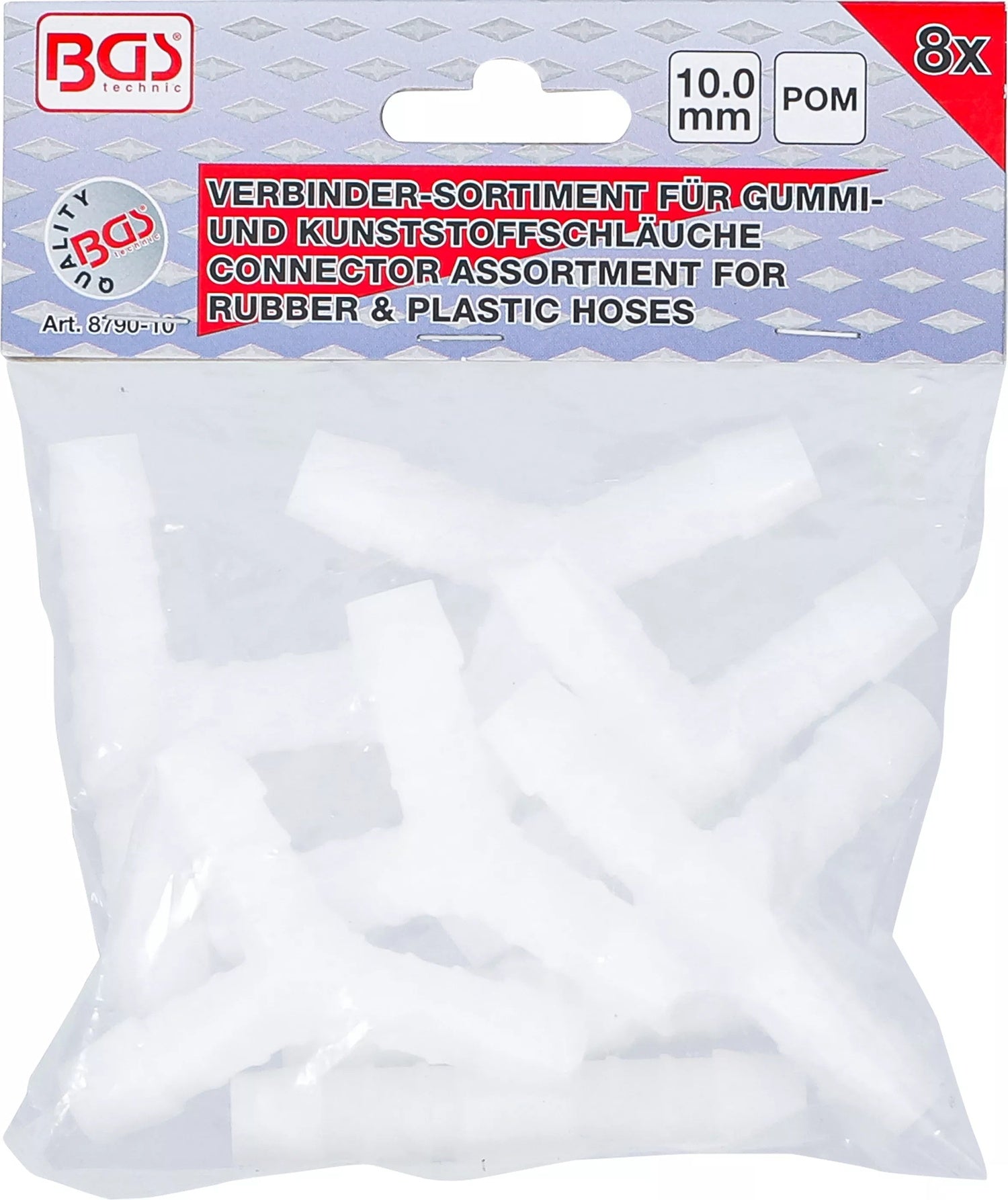 BGS 8790-10 Sortiment Schlauchverbinder kraftstoffbeständig Ø10mm 8 teilig