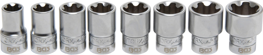 BGS 8806 Satz Steckschlüsseleinsätze T-Profil Plus (für Torx Plus) Antrieb Innenvierkant 12,5mm (1/2") SW 18EP - 32EP