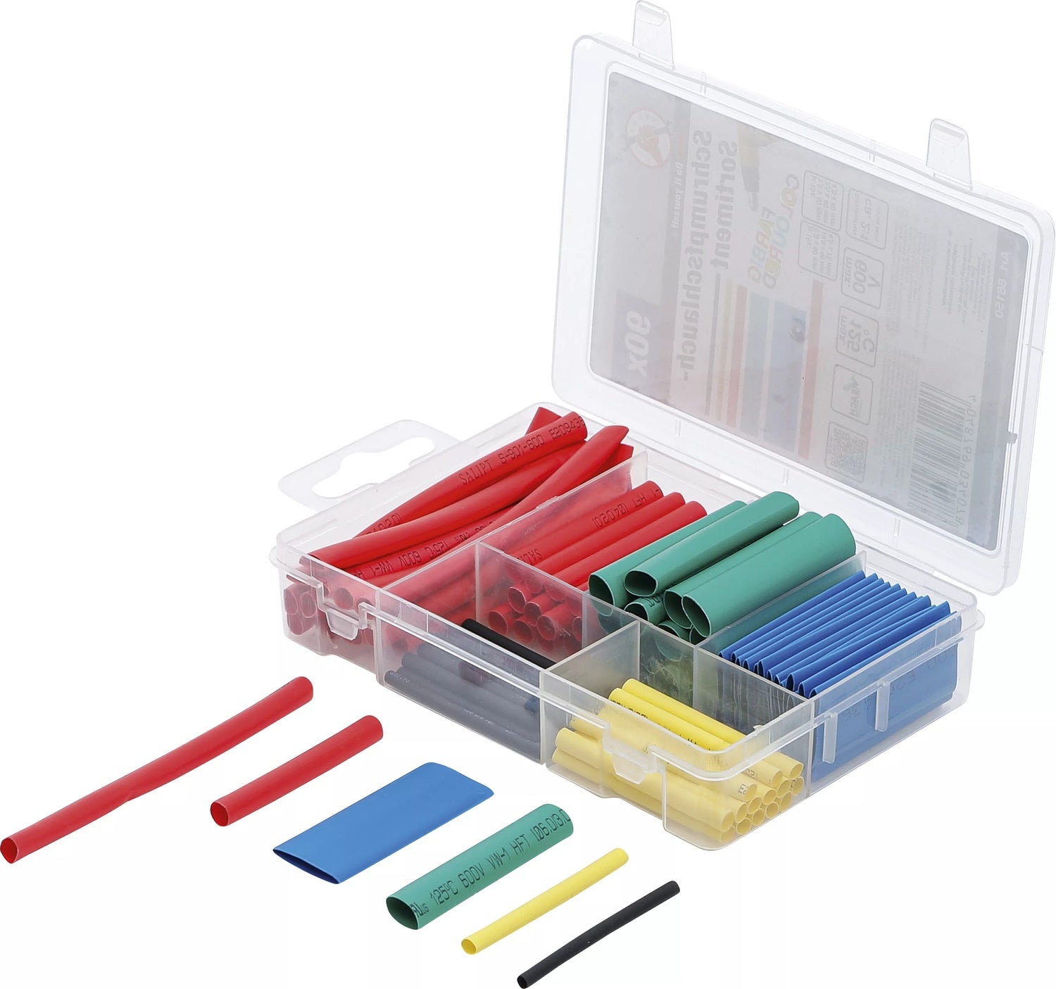 BGS DIY 88150 Sortiment Schrumpfschlauch farbig 90 teilig