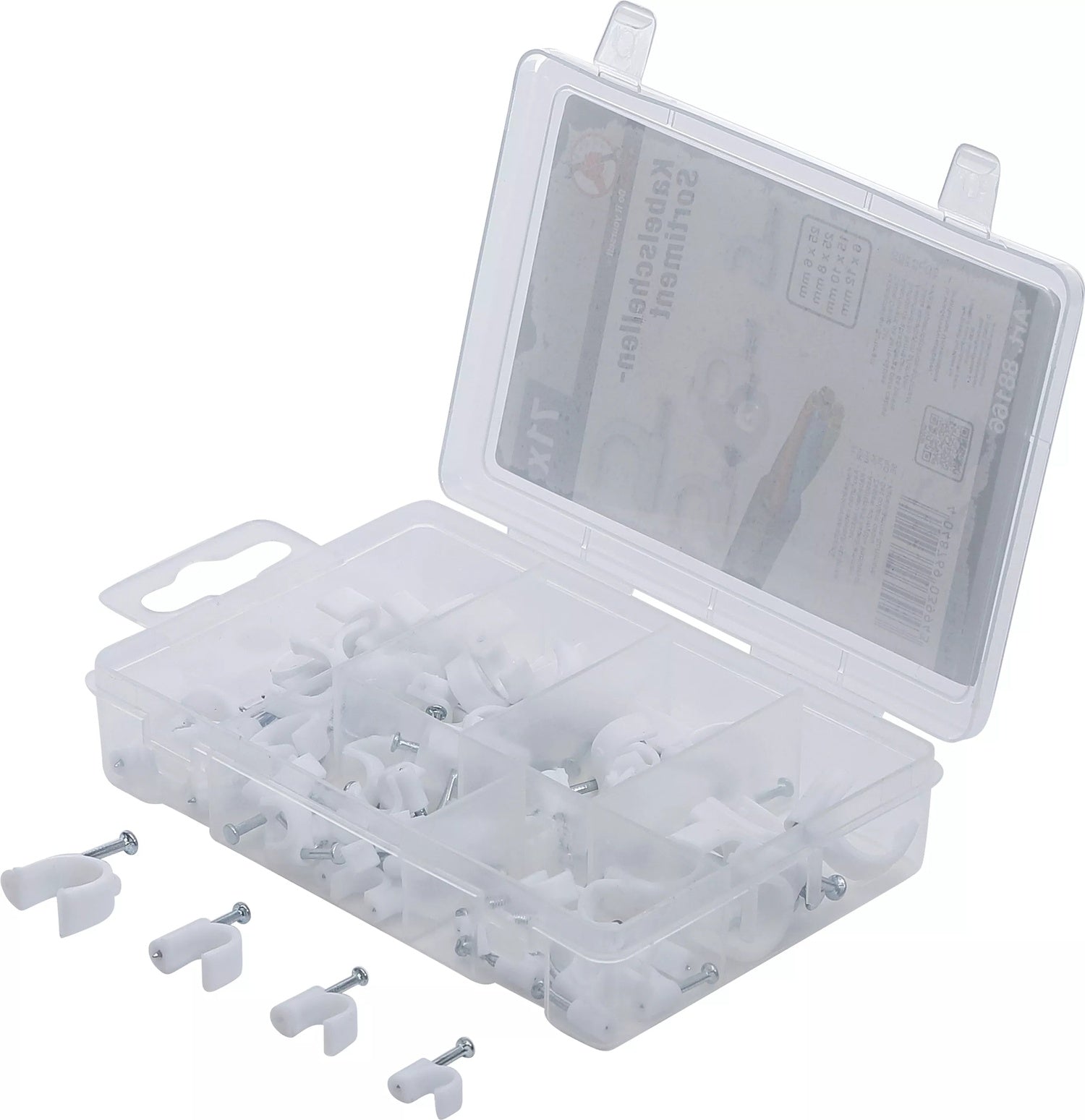 BGS 88166 Sortiment Kabelschellen mit Stahlstiften 71 teilig