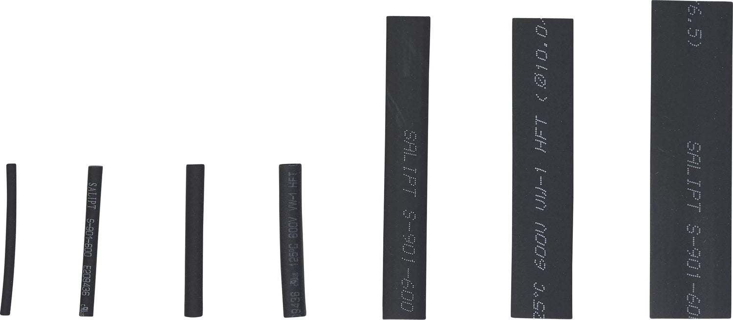BGS DIY 88184 Sortiment Schrumpfschlauch schwarz 126 teilig