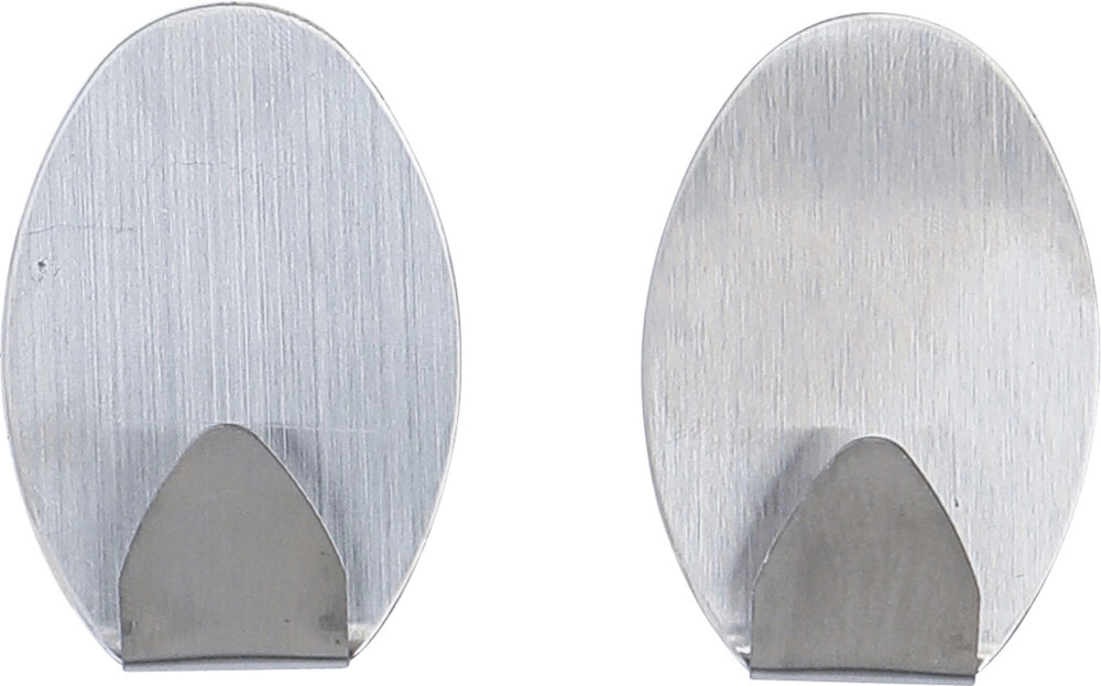 BGS DIY 88230 Edelstahl Klebehaken 35 x 50mm Tragfähigkeit 1,0kg 2 teilig