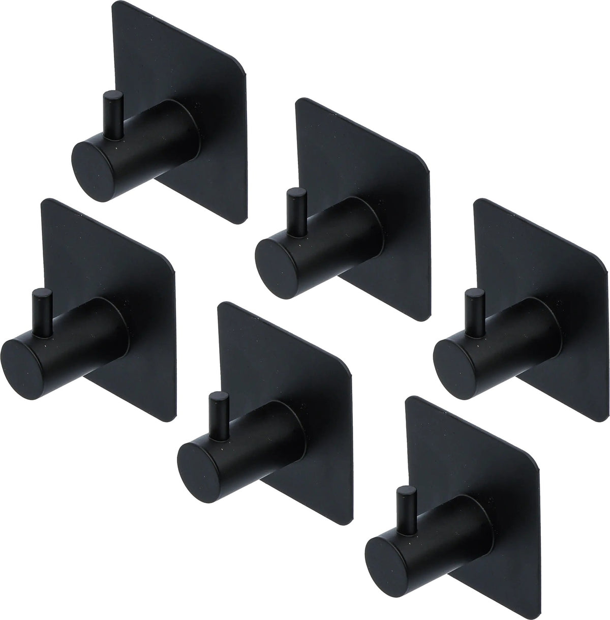 BGS DIY 88240 Satz Handtuch Haken schwarz selbstklebend 40x40mm 6 teilig