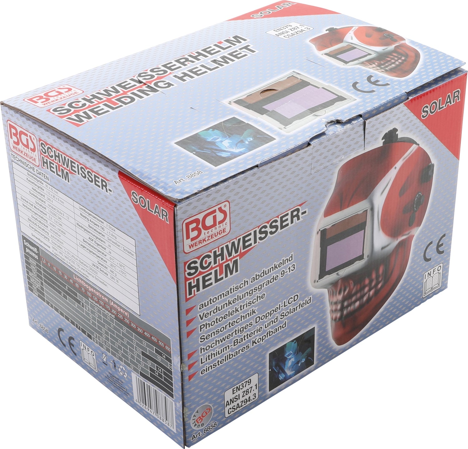 BGS 8858 Schweißerhelm "SKULL" automatisch verdunkelnd