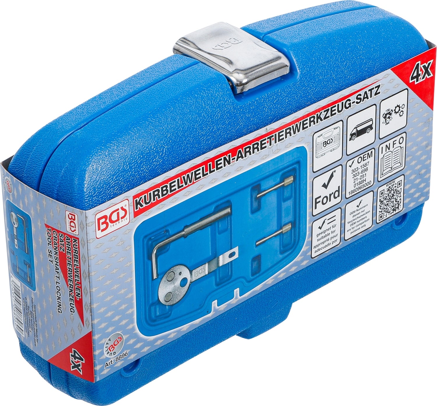 BGS 8896 Satz Arretierwerkzeug für Kurbelwellen Ford 2.2 & 3.2 Liter Duratorq TDCi Diesel Motor