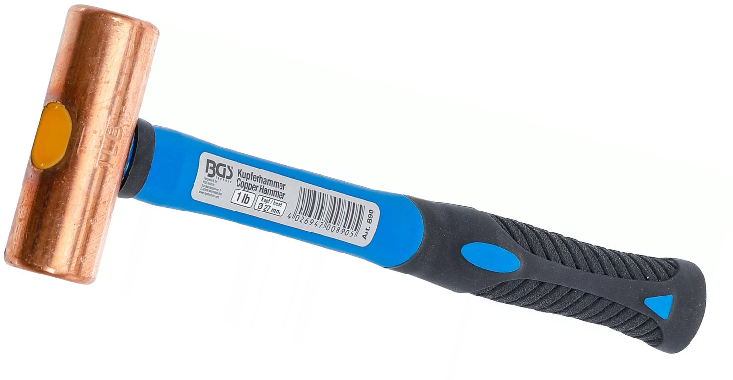 BGS 890 Kupferhammer Fiberglasstiel Kopfgewicht 454g (1lb) Ø27mm