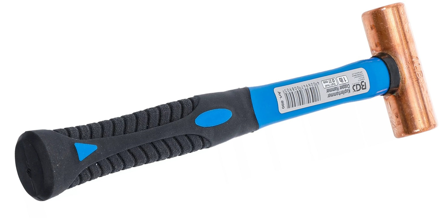 BGS 890 Kupferhammer Fiberglasstiel Kopfgewicht 454g (1lb) Ø27mm