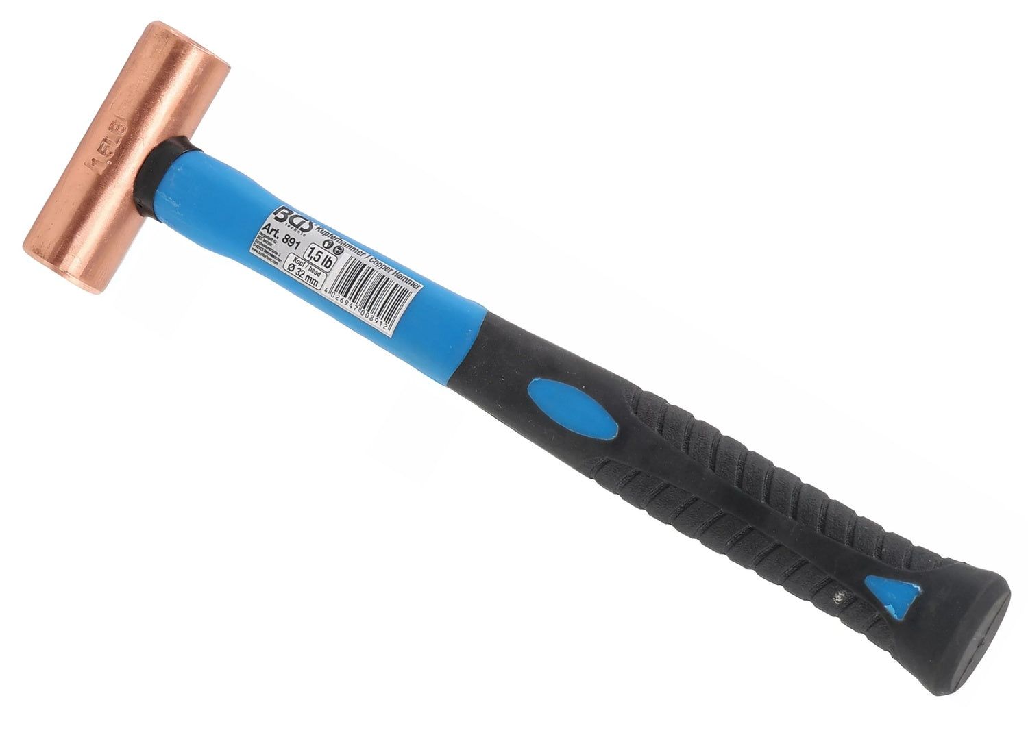 BGS 891 Kupferhammer Fiberglasstiel Kopfgewicht 680g (1.5lb) Ø32mm