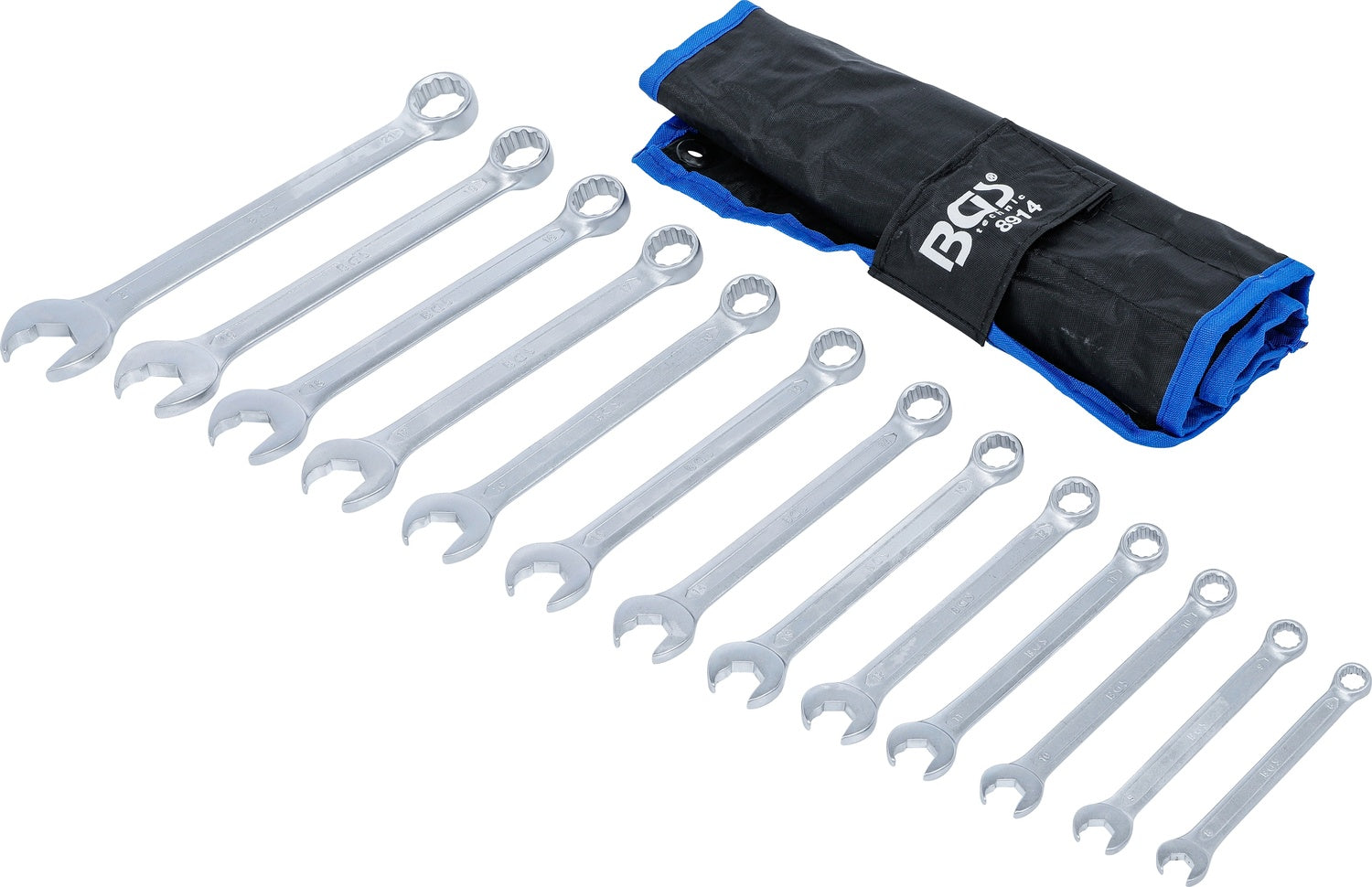 BGS 8914 Satz Ringmaulschlüssel Maulseite mit Ratschenfunktion SW 8 - 21mm metrisch13 teilig