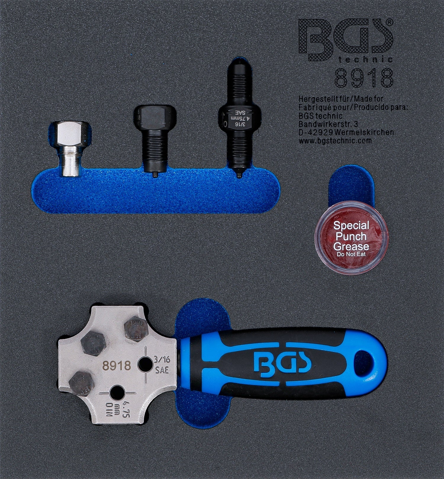 BGS 8918 KFZ Bördelgerät für 4,75mm DIN & SAE Bördelung an Bremsleitungen