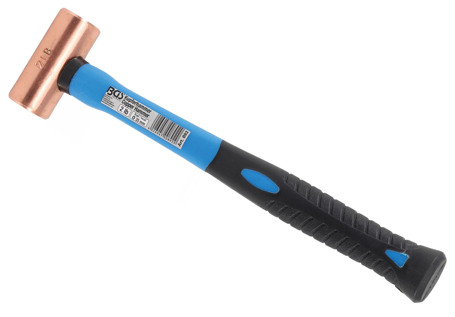 BGS 892 Kupferhammer Fiberglasstiel Kopfgewicht 907g (2lb) Ø38mm