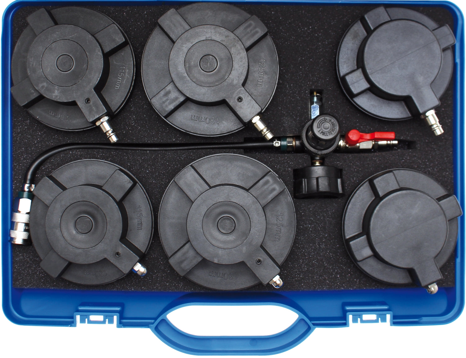 BGS 8959 Prüfkoffer für Turbolader Ladeluft System für Lkw 7 teilig