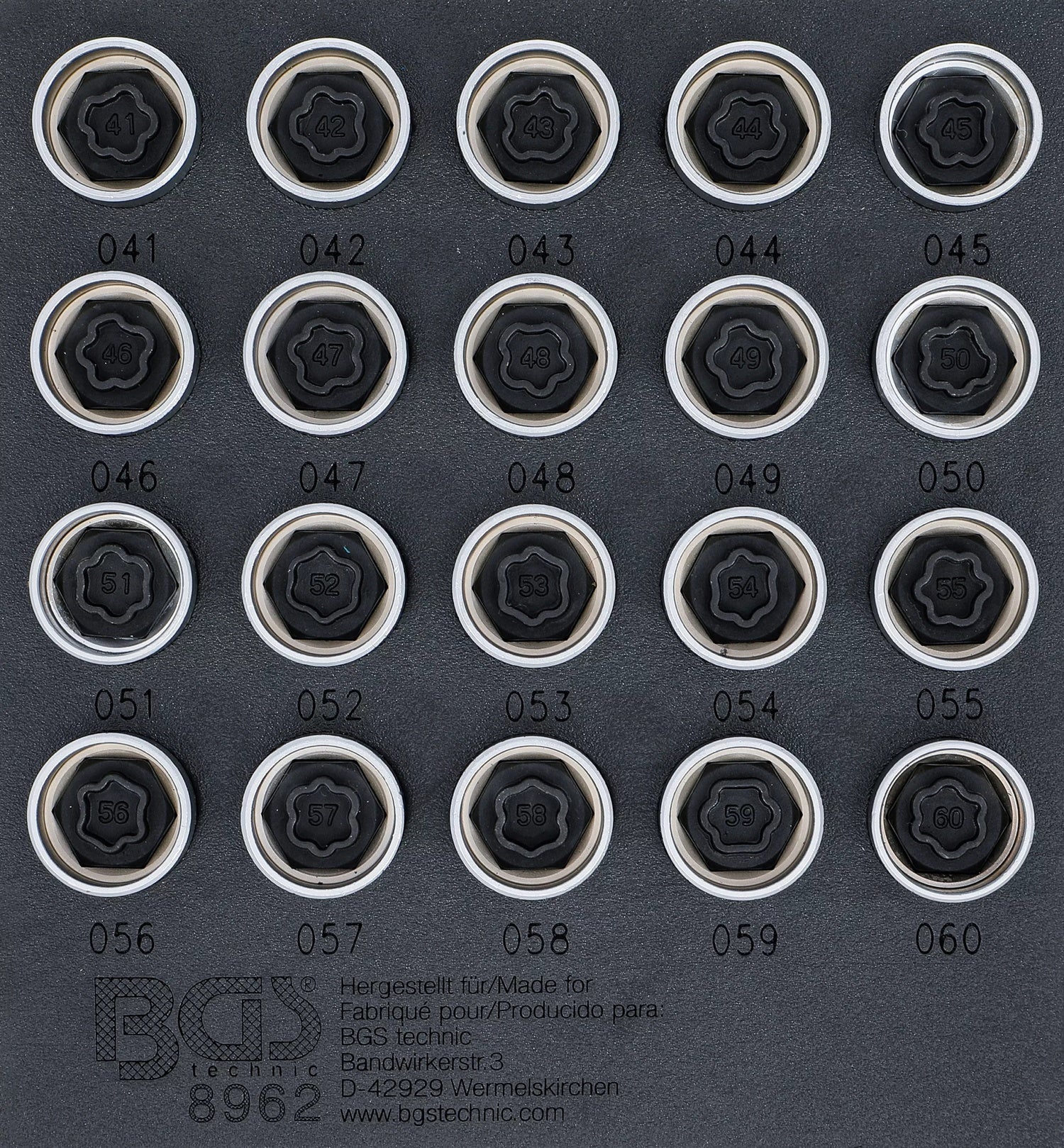 BGS 8962 Satz Werkzeug für Felgenschlösser für BMW 20 teilig Werkstattwageneinlage 1/6