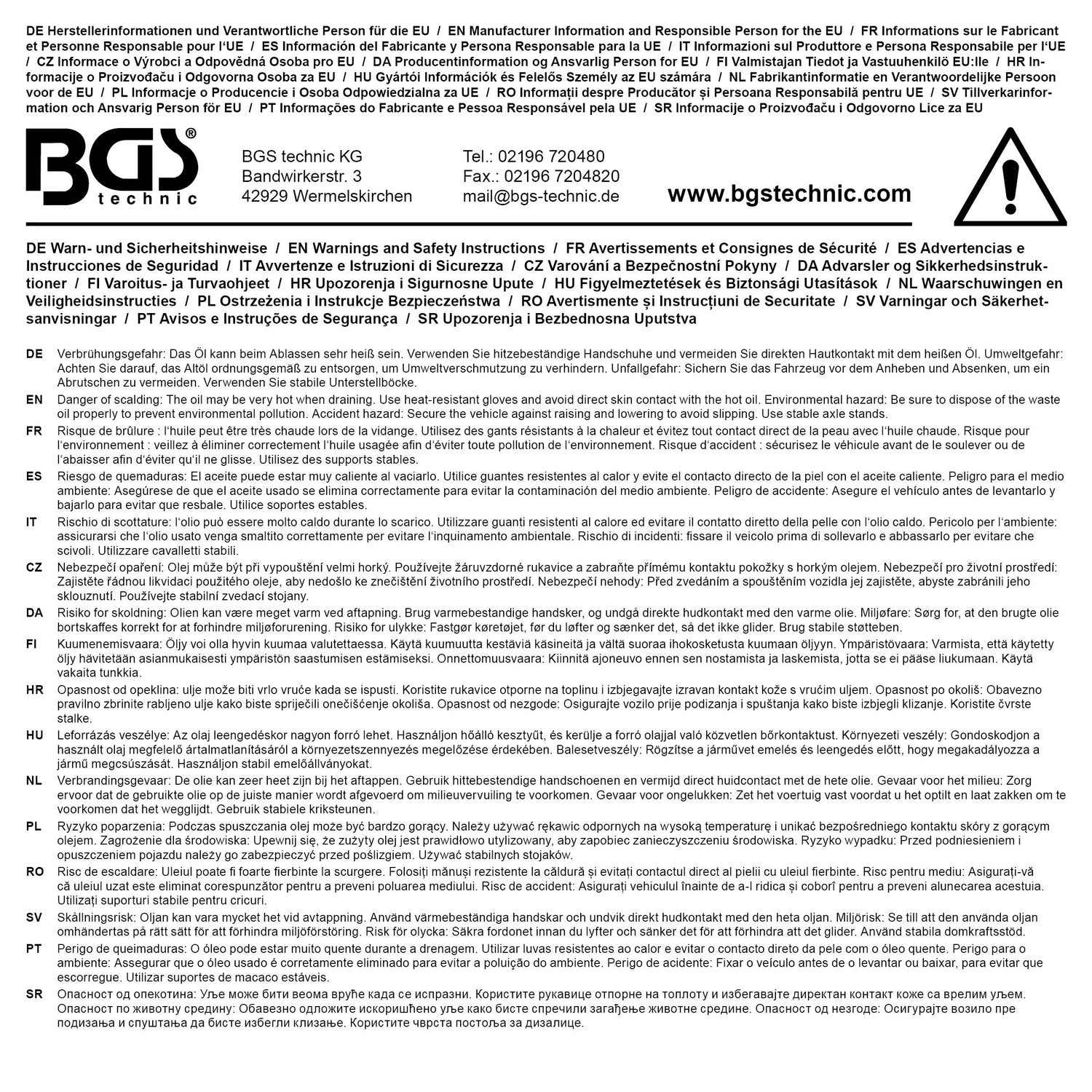 BGS 8991 Einsatz für Ölablassschrauben Vierkant 8mm 10mm