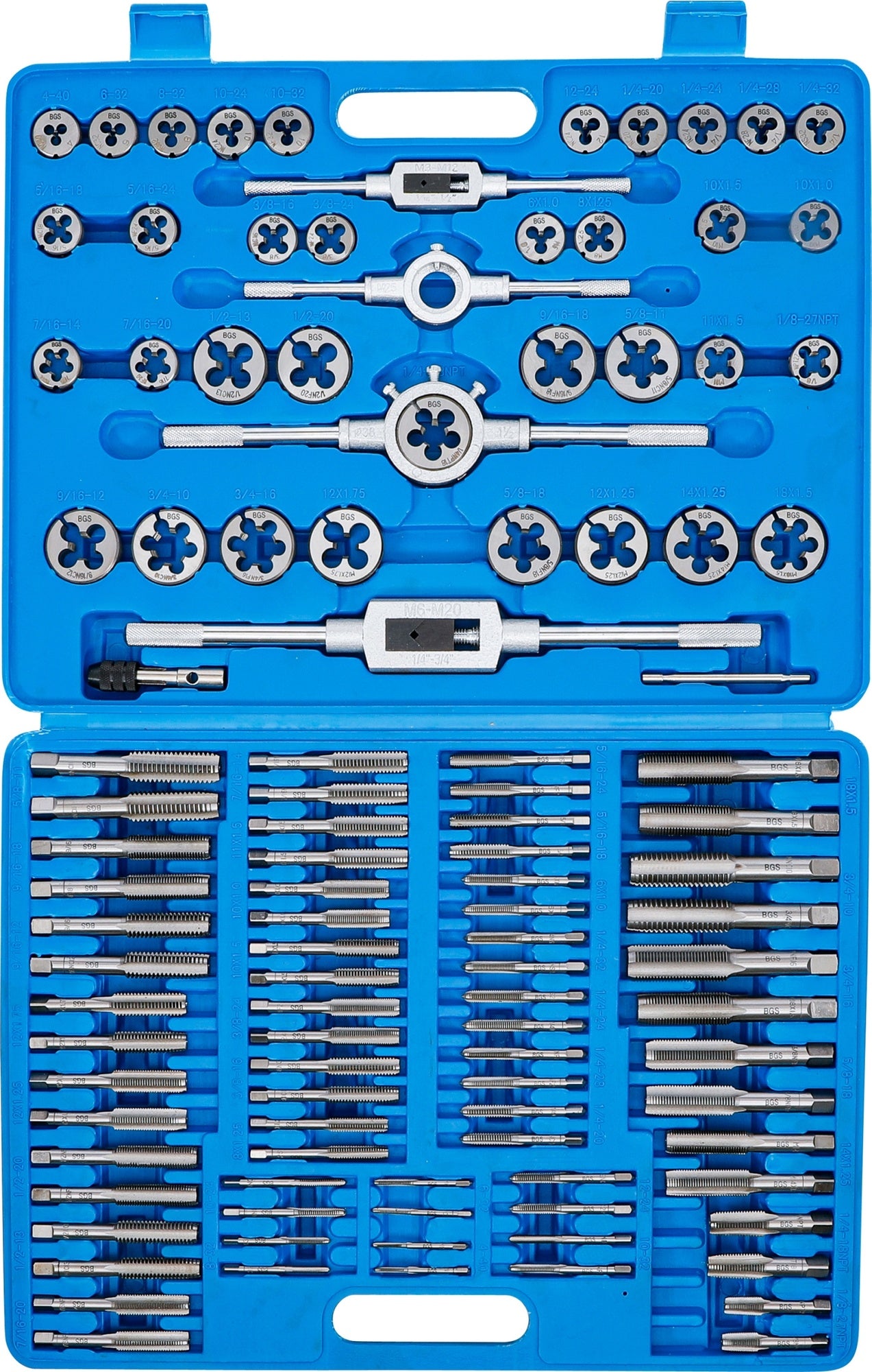 BGS 900 Satz Gewindeschneider Gewindeschneidsatz ZOLL und Metrische Gewinde 110 teilig