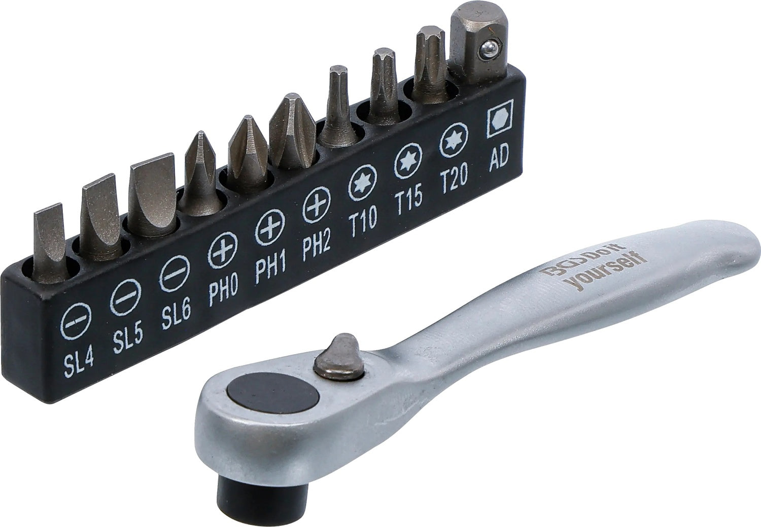 BGS 90110 Satz Bits mit Bitknarre Antrieb Außensechskant 6,3mm (1/4") 11 teilig