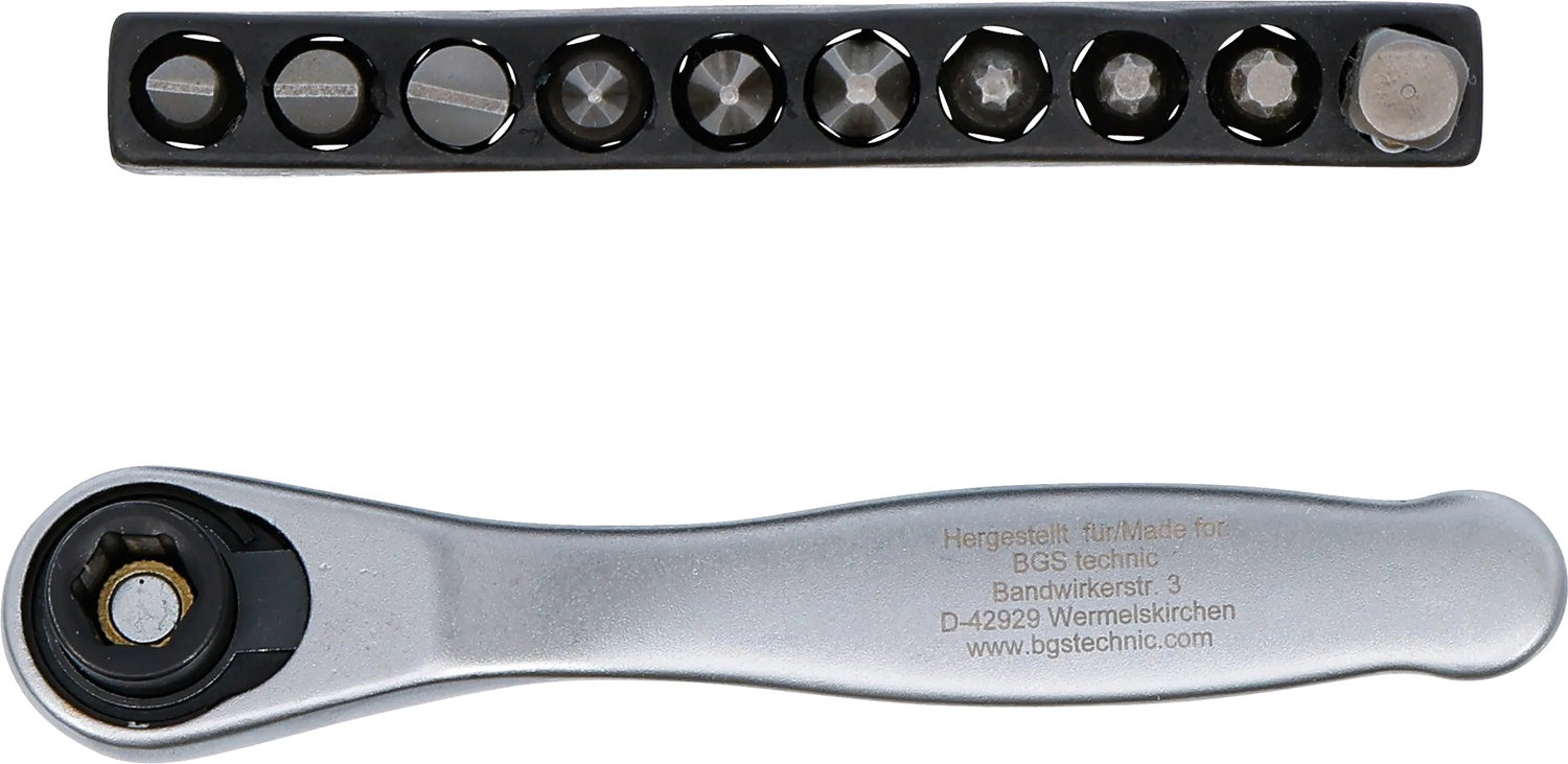 BGS 90110 Satz Bits mit Bitknarre Antrieb Außensechskant 6,3mm (1/4") 11 teilig