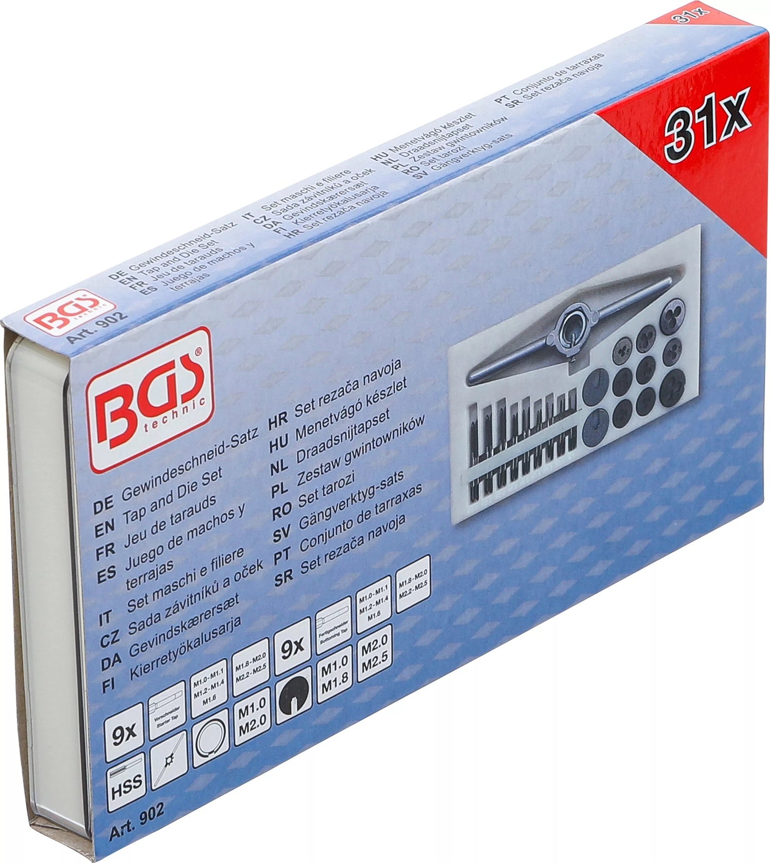 BGS 902 Satz Gewindeschneider Gewindeschneidsatz M1 - M2,5 31 teilig