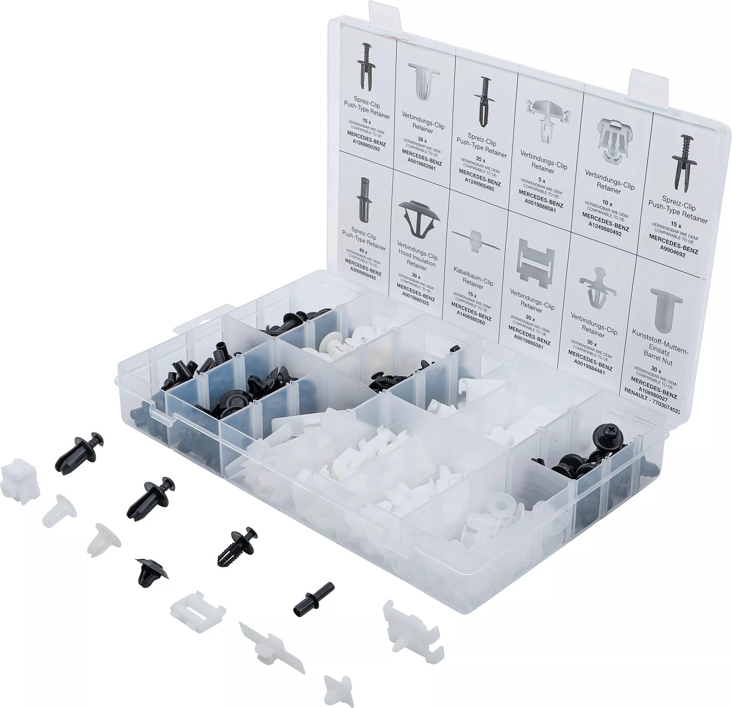 BGS 9043 Sortiment KFZ Befestigungsclips Mercedes 270 teilig