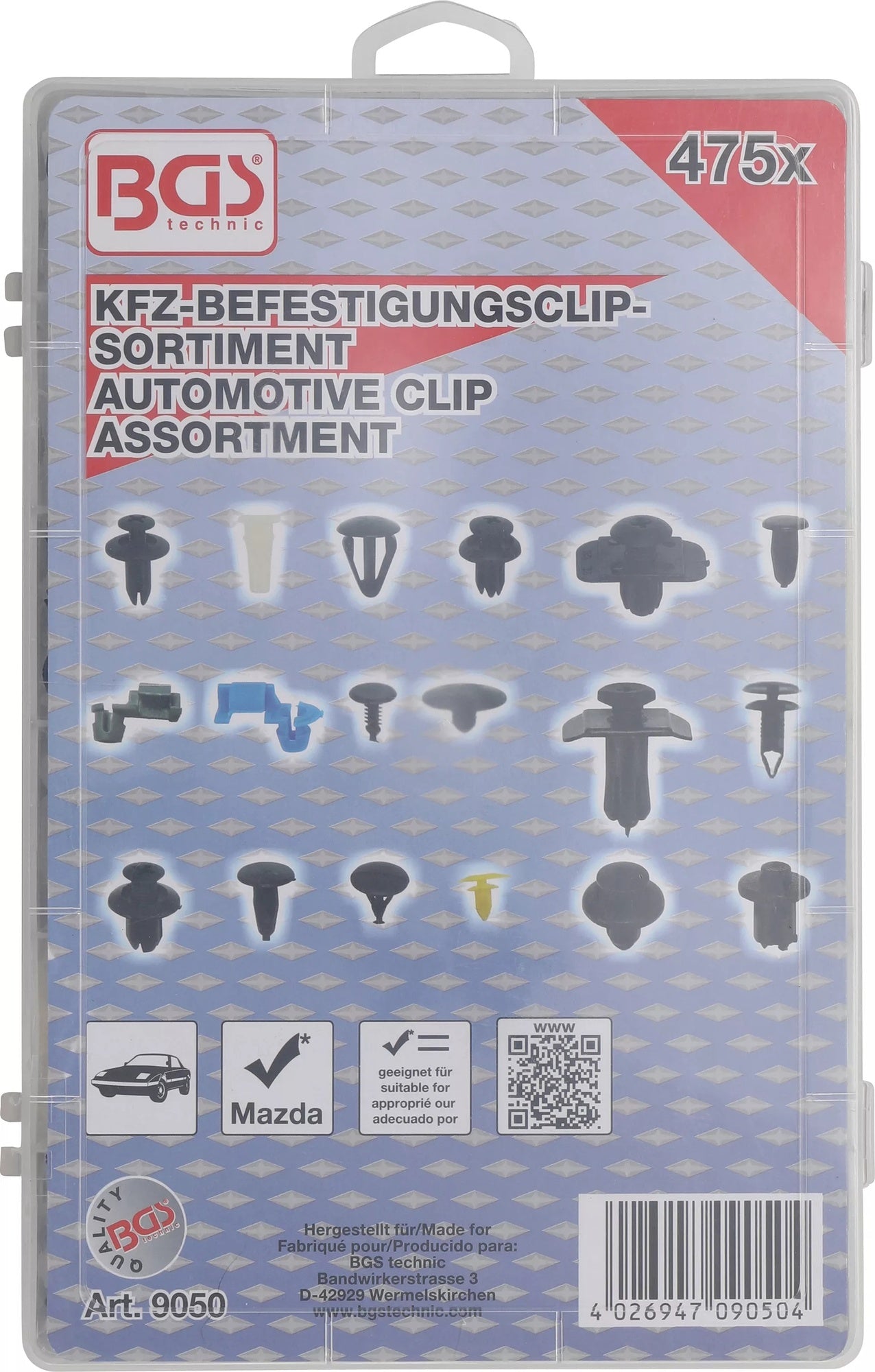 BGS 9050 Sortiment Befestigungsclips für Kfz Mazda 475-teilig
