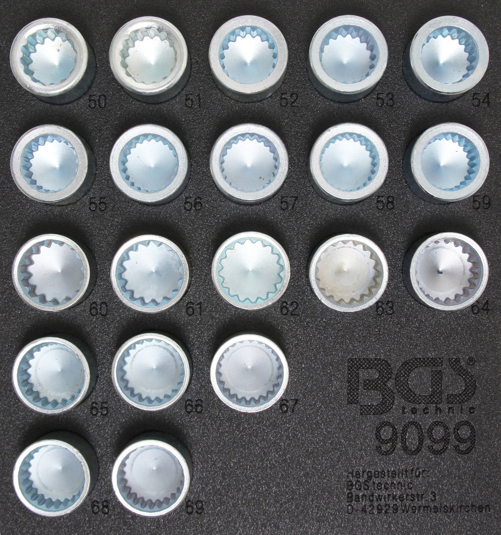 BGS 9099 Satz Werkzeug für Felgenschlösser für Porsche und VW Touareg 20 teilig Werkstattwageneinlage 1/6