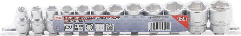 BGS 9104 Satz Steckschlüsseleinsätze Sechskant Antrieb Innenvierkant 10mm (3/8") SW 8 - 19mm