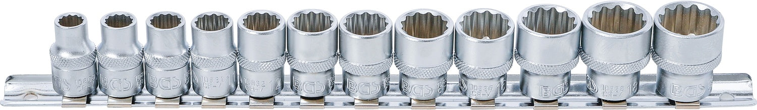 BGS 9105 Satz Steckschlüsseleinsätze Zwölfkant Antrieb Innenvierkant 10mm (3/8") SW 8 - 19mm