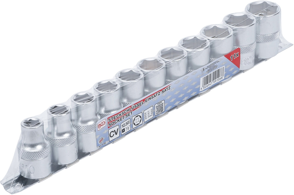 BGS 9106 Satz Steckschlüsseleinsätze Sechskant Antrieb Innenvierkant 12,5mm (1/2") SW 10 - 21mm
