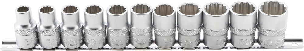 BGS 9107 Satz Steckschlüsseleinsätze Zwölfkant Antrieb Innenvierkant 12,5mm (1/2") SW 10 - 21mm