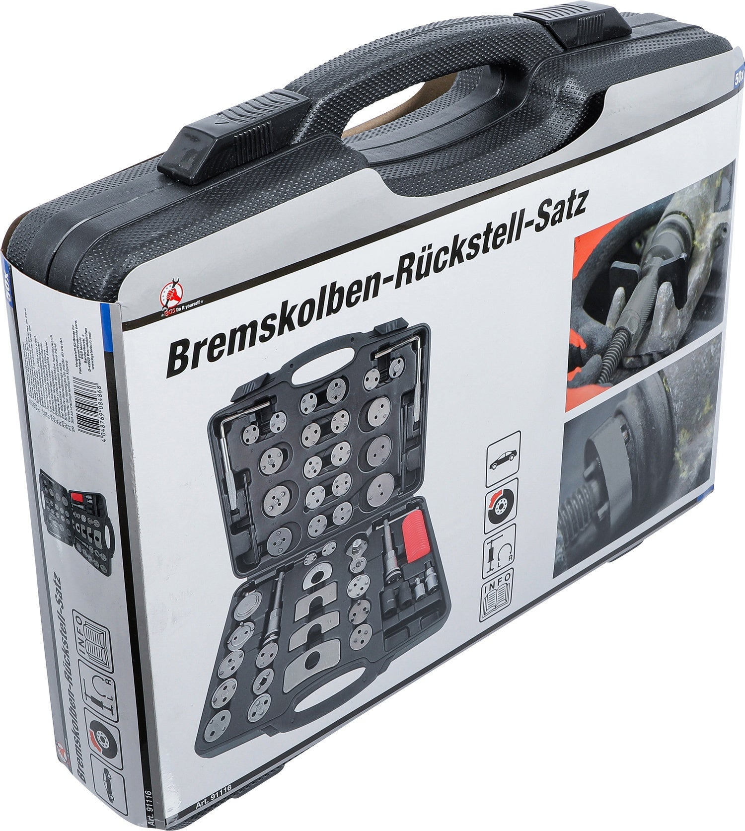 BGS DIY 91116 Satz Werkzeug zum Zurücksetzen der Bremskolben 50 teilig