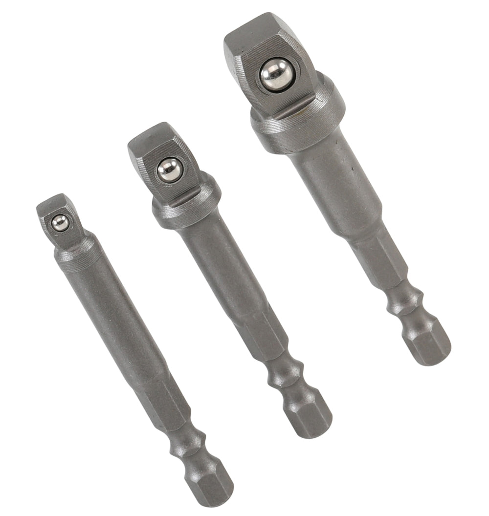 BGS 9162 Satz Kippadapter für Bohrmaschinen 6,3mm (1/4") & 10mm (3/8") & 12,5mm (1/2") 3 teilig