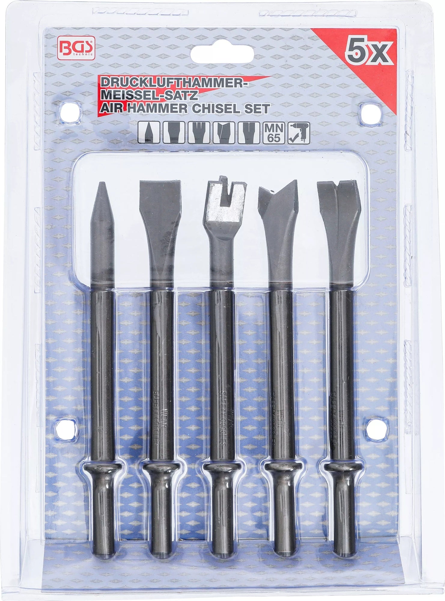 BGS 9182 Satz Drucklufthammer Meißel 5-teilig