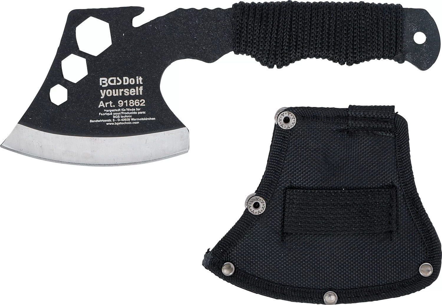 BGS DIY 91862 Mini Multifunktionsbeil Stubby mit Flaschenöffner Sechskant