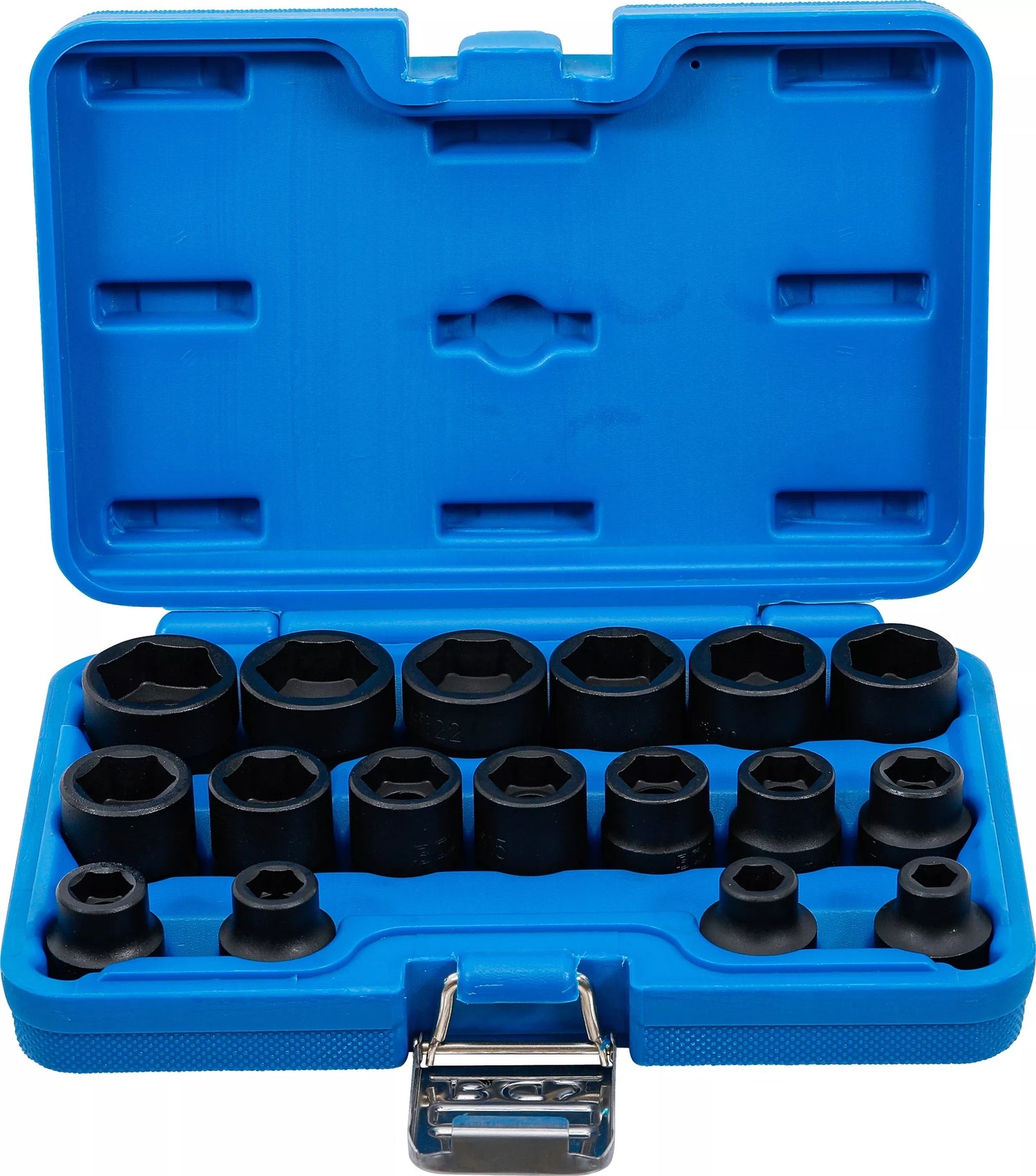 BGS 9286 Satz Kraft Steckschlüsseleinsätze Sechskant extra flach Antrieb Innenvierkant 12,5mm (1/2") SW 8 - 24mm