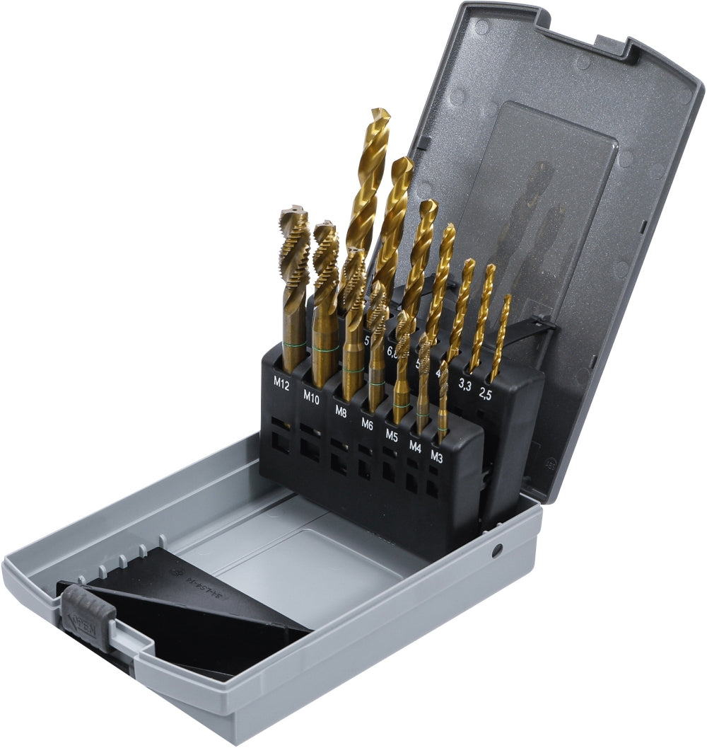 BGS 9296 Spiralbohrer- und Gewindebohrersatz 14 teilig