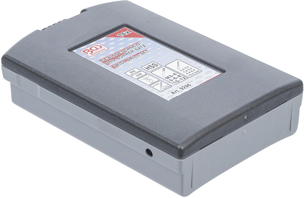 BGS 9296 Spiralbohrer- und Gewindebohrersatz 14 teilig