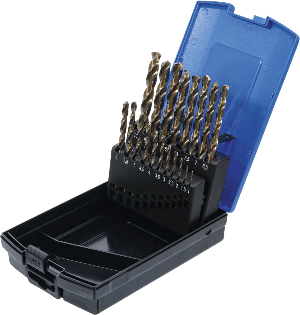 BGS 9297 Satz Spiralbohrer HSS-G M35 Cobaltstahl 1 - 10mm 19 teilig