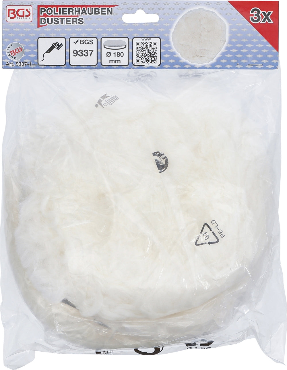 BGS 9337-1 Satz Polierhauben Ø180mm 3 teilig für Artikel 9337
