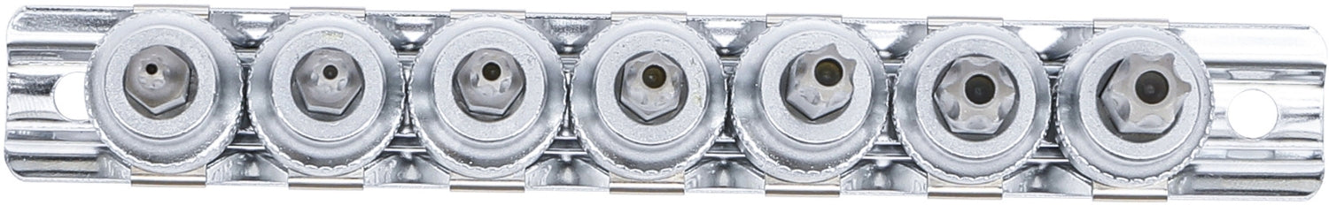 BGS 9341 Satz Biteinsätze T-Profil (für Torx) mit Bohrung T15 - T50 Antrieb 10mm (3/8")