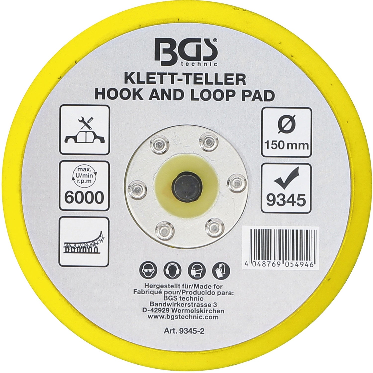 BGS 9345-2 Klettteller Ø 150mm für Artikel 9345