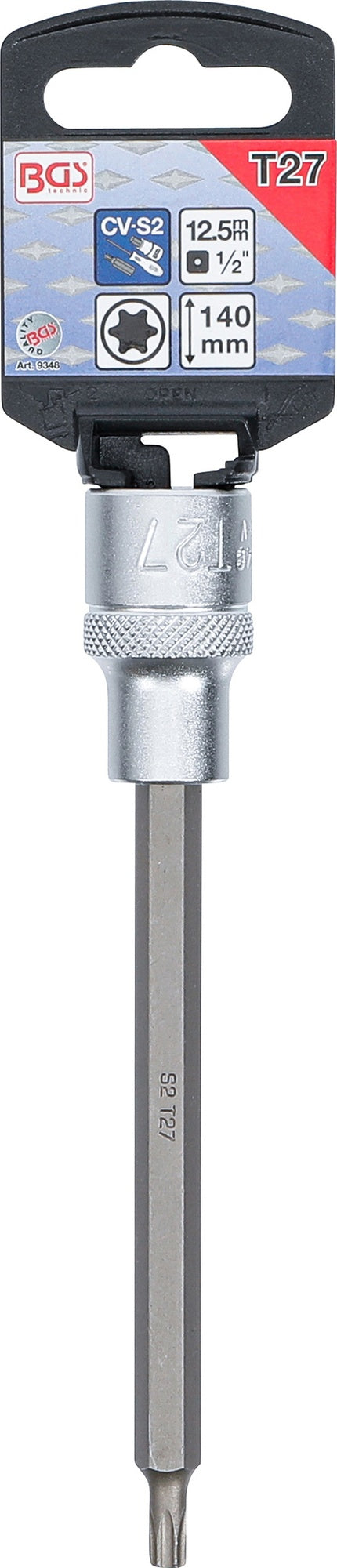 BGS 9348 Biteinsatz T-Profil (für Torx) T27 Länge 140mm Antrieb 12,5mm (1/2")