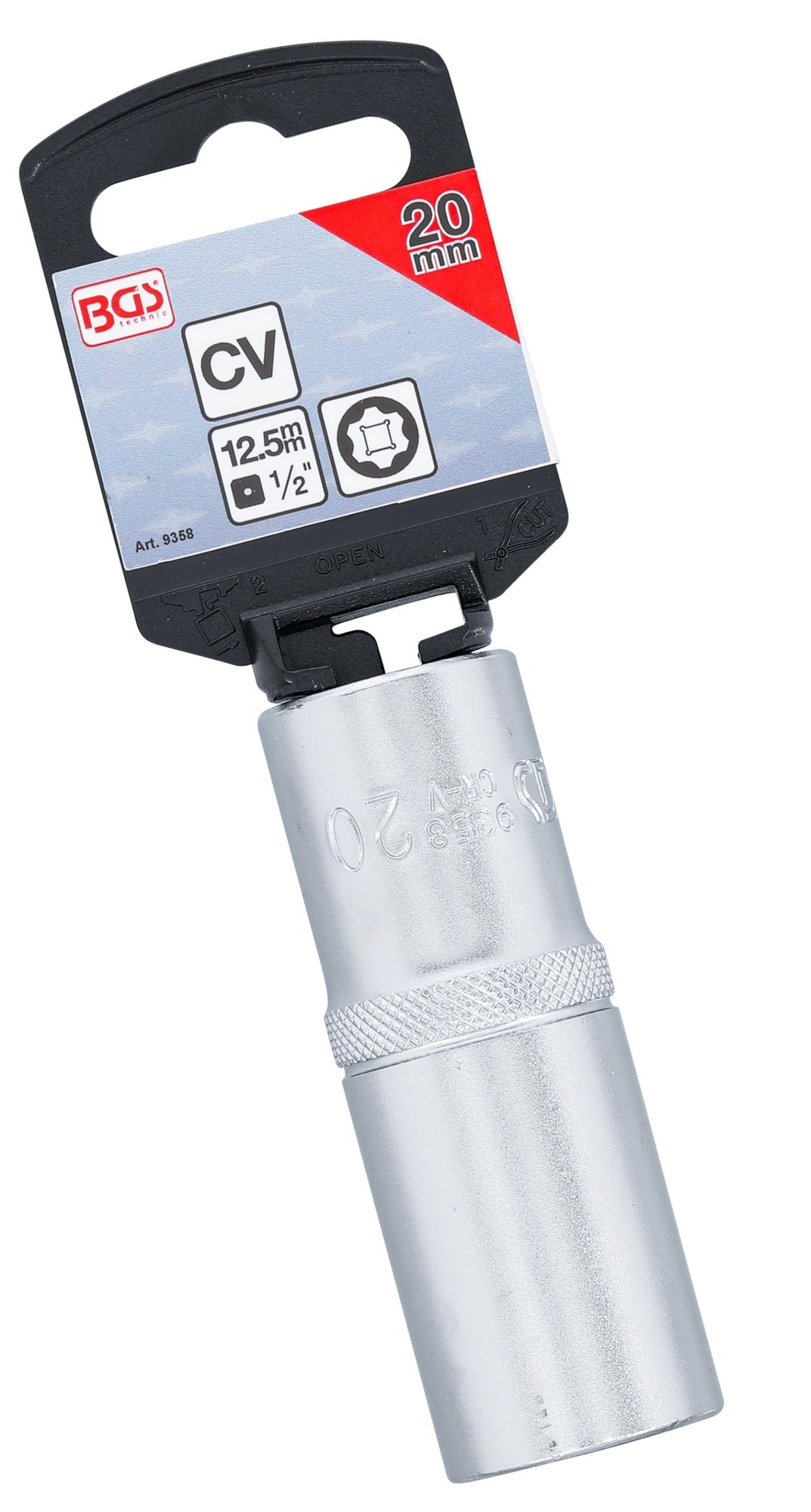 BGS 9358 Nuss / Stecknuss / Steckschlüsseleinsatz Super Lock tief SW 20mm Antrieb 12,5mm (1/2")