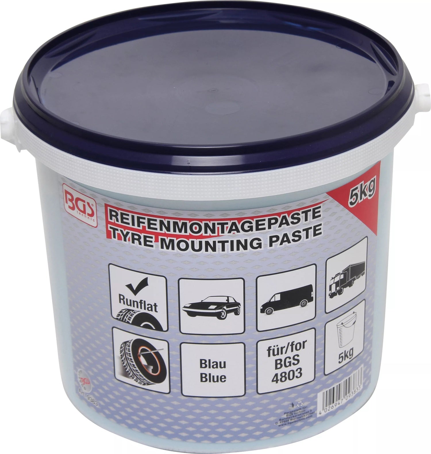 BGS 9383 Reifenmontagepaste blau 5kg für Run-Flat-Reifen