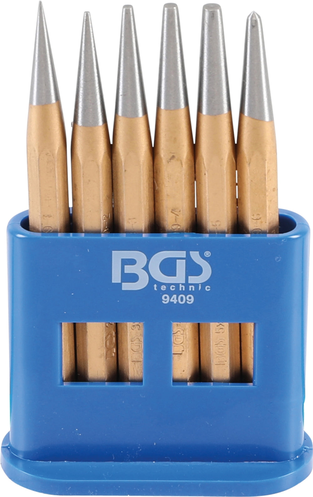 BGS 9409 Satz Durchtreiber und Körner DIN 6458D 120mm Achtkant Ø1 - 5mm 6 teilig