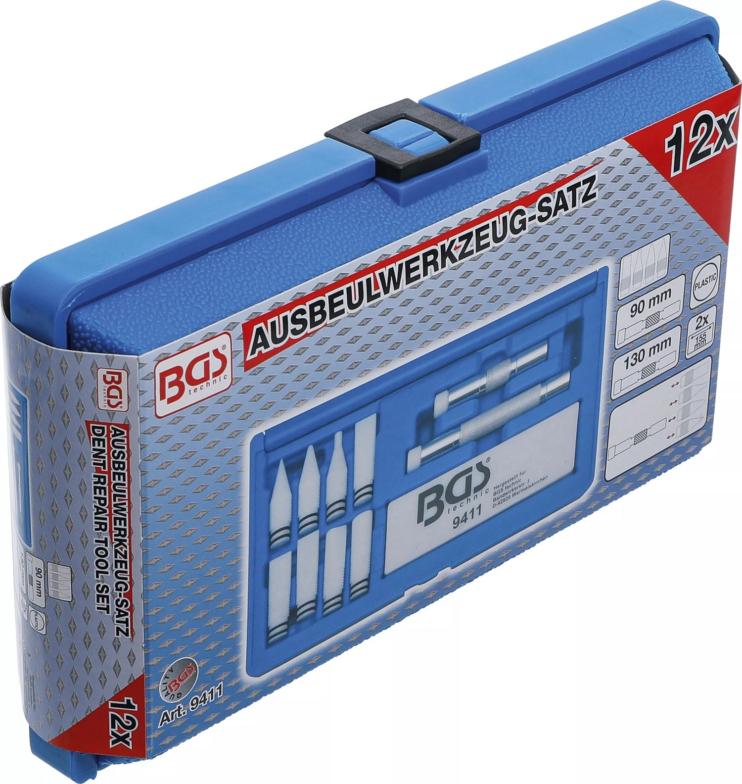 BGS 9411 Satz Ausbeulwerkzeug für kleine Dellen Hagelschaden 12 teilig