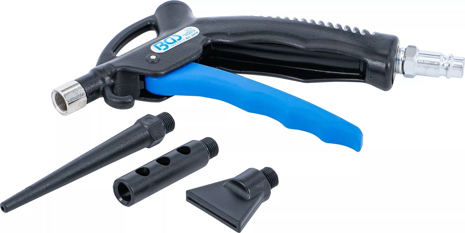 BGS 9413 Druckluft Ausblaspistole mit 3 Aufsätzen