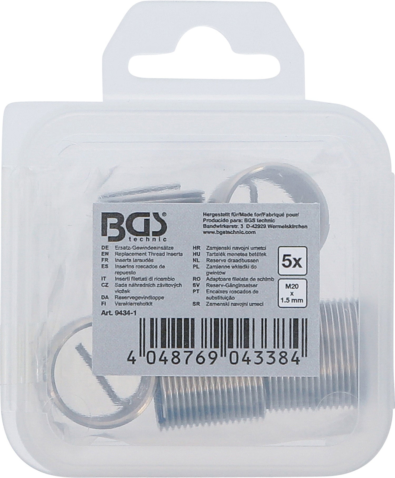 BGS 9434-1 Ersatz Gewindeeinsätze M20 x 1,5mm 5 teilig